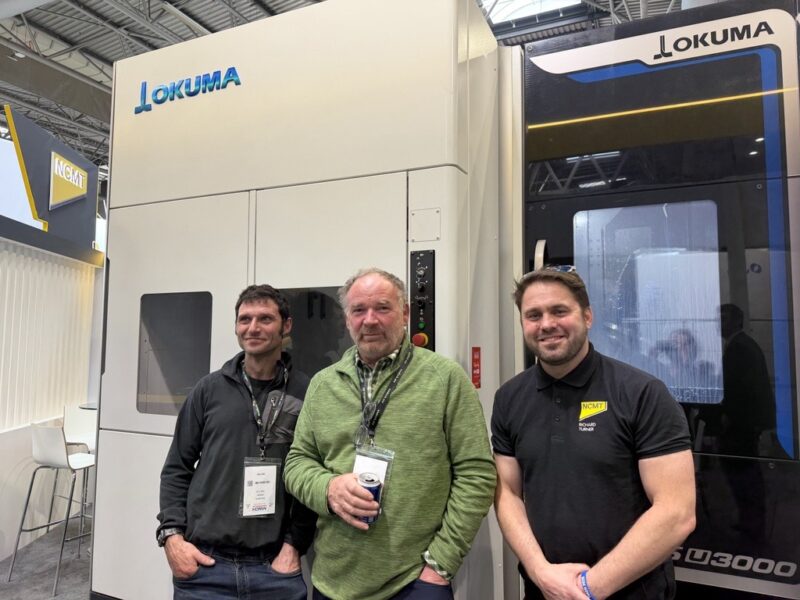 Guy Marking in front of Okuma Multus U3000 at MACH 2026 Guy Marking in front of Okuma Multus U3000 at MACH 2026